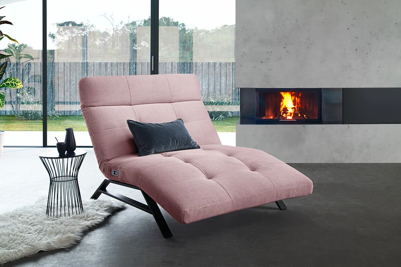 KAWOLA Relaxliege AMERIVA motorisch Maxi Feincord rosa