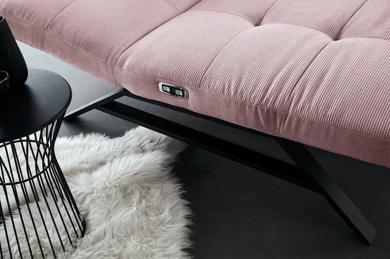 KAWOLA Relaxliege AMERIVA motorisch Maxi Feincord rosa