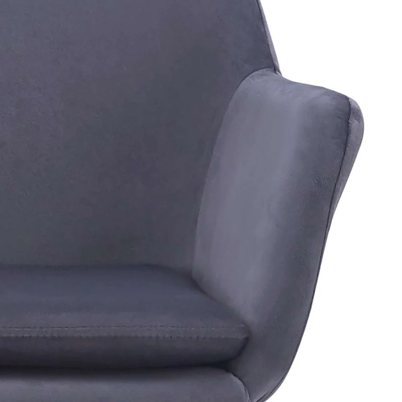 Drehbarer Stuhl JUDIKA dunkel-grau Samt 360° mit Armlehne Metallbeine