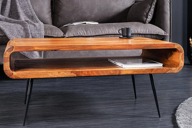 Puristischer Massivholz Couchtisch ALINO 90cm natural