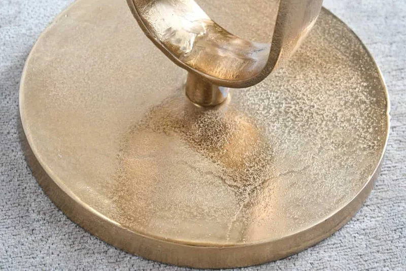 Eleganter Aluminium Beistelltisch GRACE 45x60cm gold Handarbeit