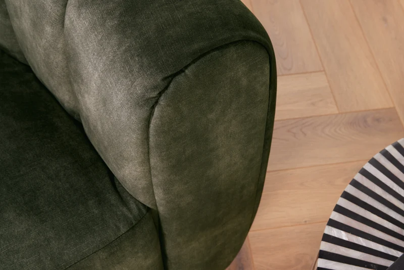Bequemer Premium Drehsessel SALON Samt dunkelgrün Sessel