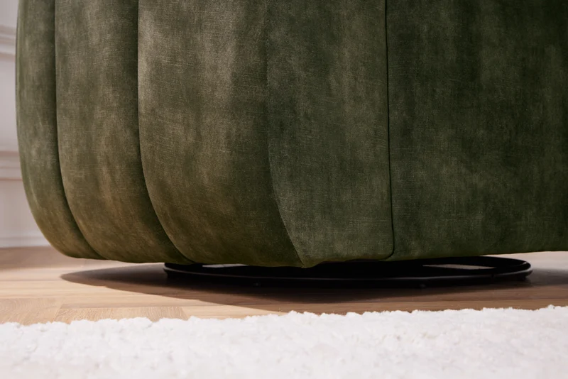 Bequemer Premium Drehsessel SALON Samt dunkelgrün Sessel