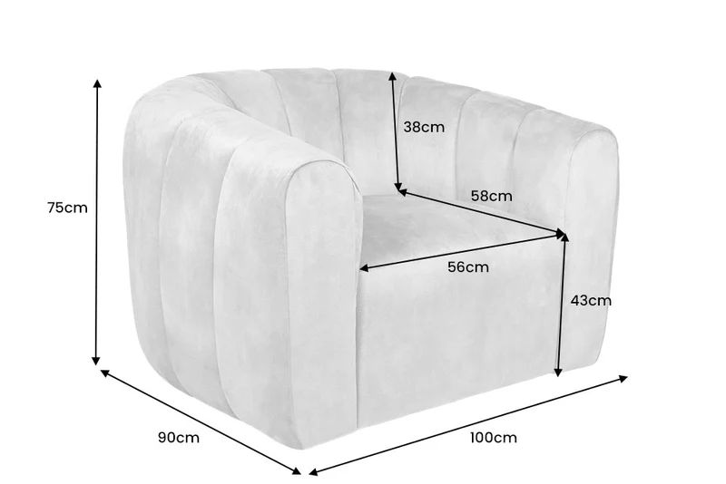 Bequemer Premium Drehsessel SALON Samt champagner Sessel