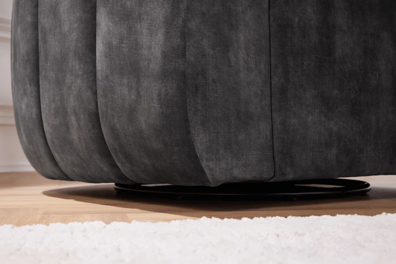 Bequemer Premium Drehsessel SALON Samt dunkelgrau Sessel