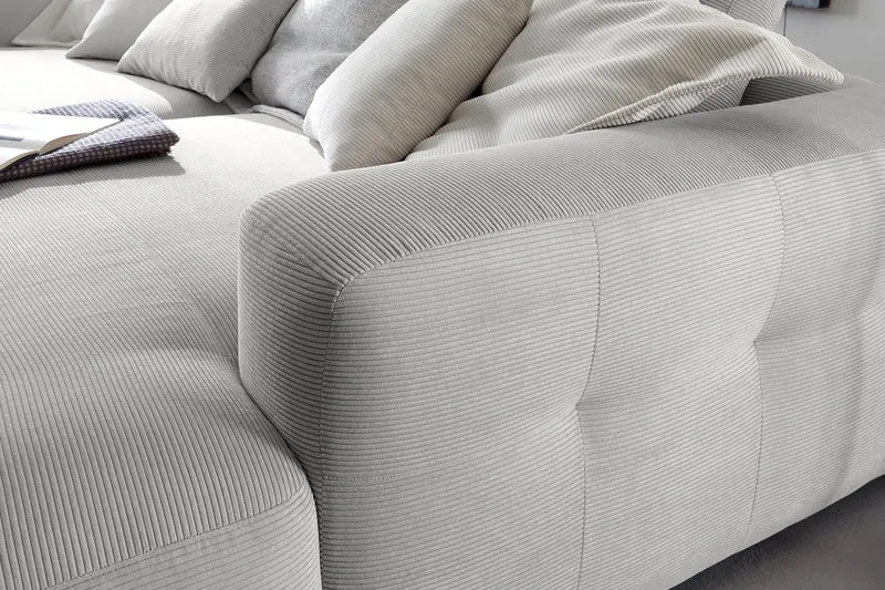 KAWOLA Big Sofa MIKA Feincord silber