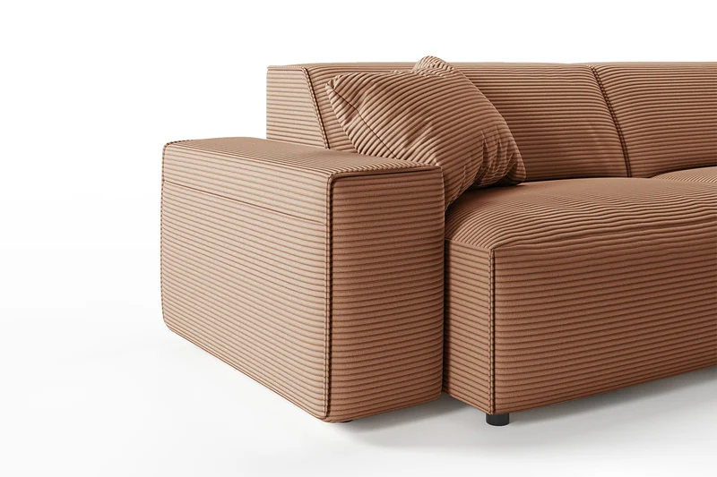 KAWOLA Sofa RANI 3-Sitzer Cord rost