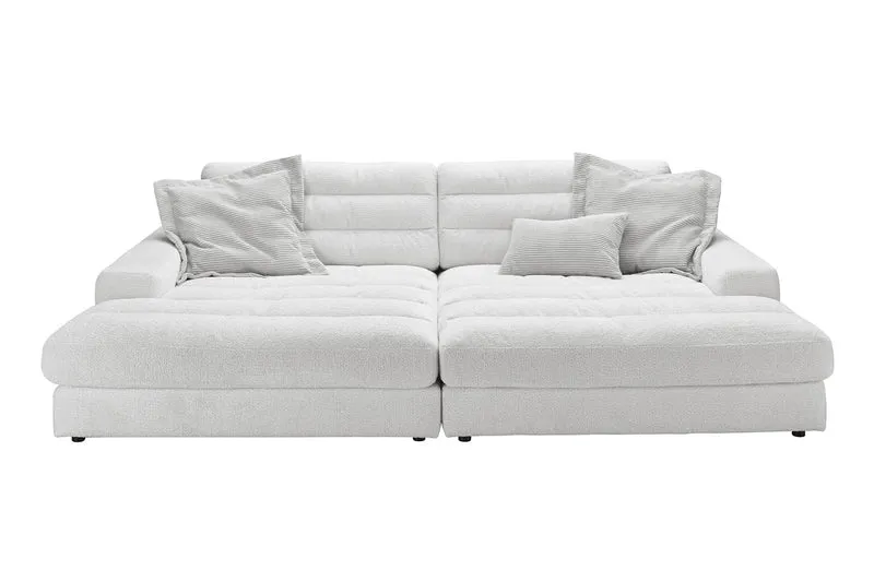 KAWOLA Big Sofa LANA Stoff hellgrau