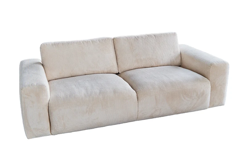 KAWOLA Sofa BODHI 3-Sitzer Cord cremeweiß