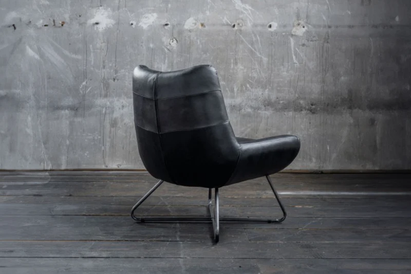 KAWOLA Sessel Snooze Leder schwarz B/H/T: 82x93x76cm