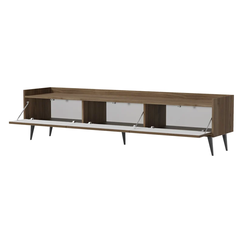 Ademo TV-Lowboard 180 cm mit 3 Klappen – Walnuss