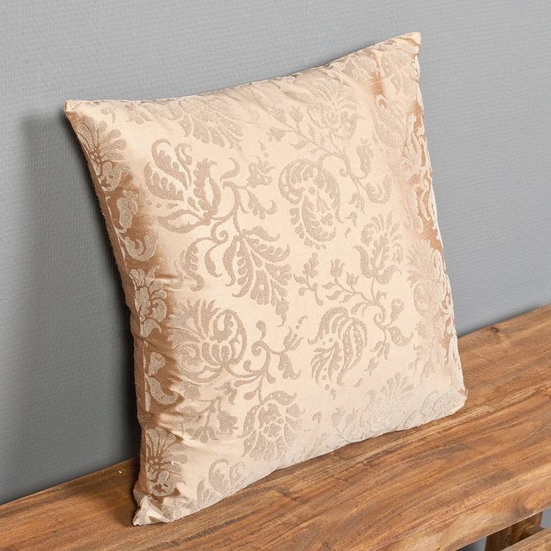 Kissen SILK Beige 40x40cm Seide Ornamente Zierkissen