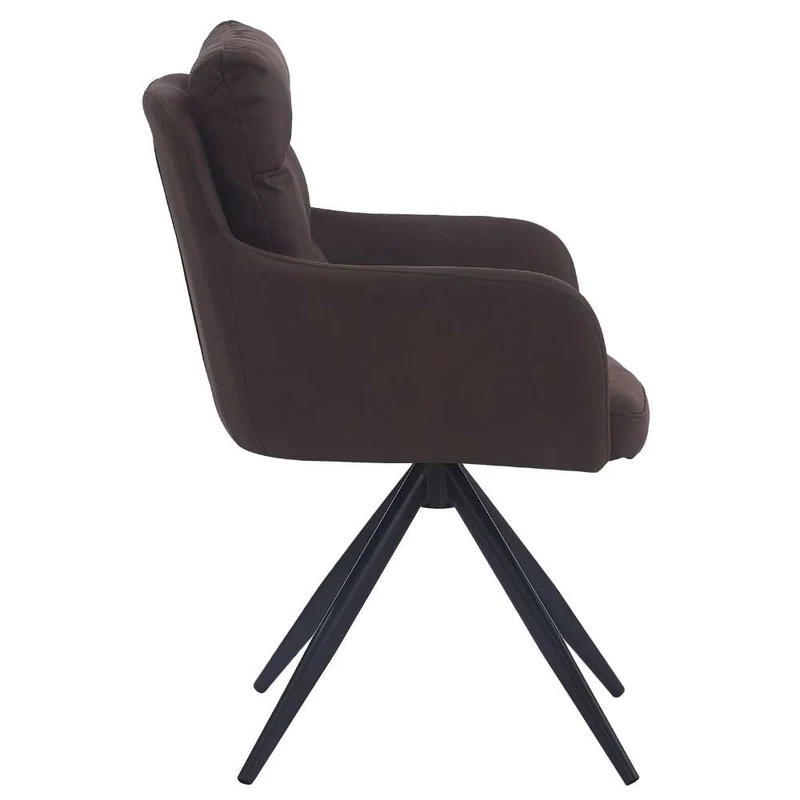 Bequemer 360° Drehstuhl GEORGIA vintage-braun Mikrofaser Metall