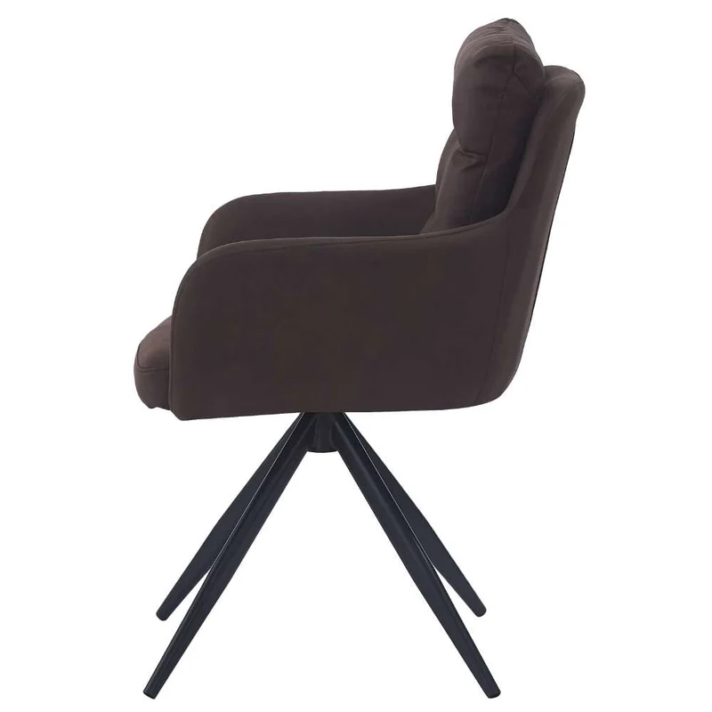 Bequemer 360° Drehstuhl GEORGIA vintage-braun Mikrofaser Metall