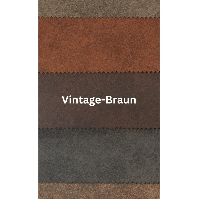 Design Drehstuhl UDINA vintage-braun Mikrofaser Ziersteppung