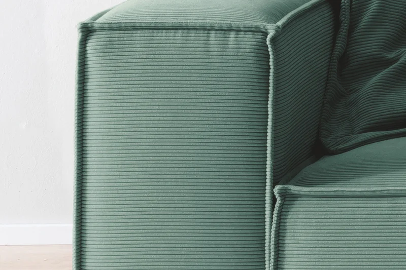 KAWOLA Sofa CARMO 3-Sitzer Feincord grün