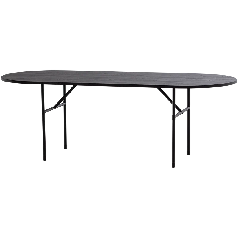 Arthur Esstisch oval mit H-Bein Eiche schwarz