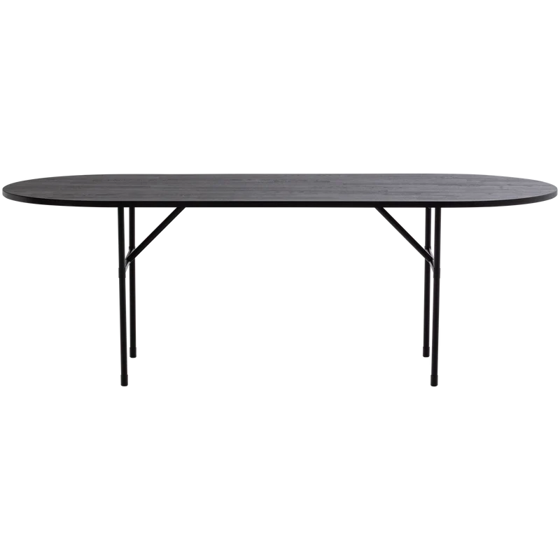 Arthur Esstisch oval mit H-Bein Eiche schwarz