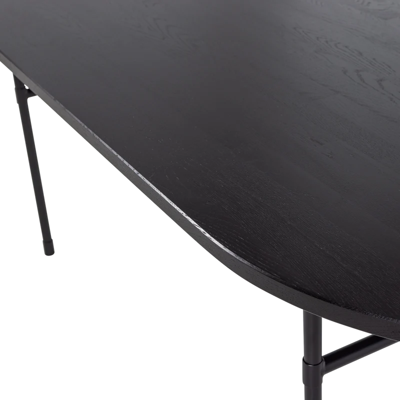 Arthur Esstisch oval mit H-Bein Eiche schwarz