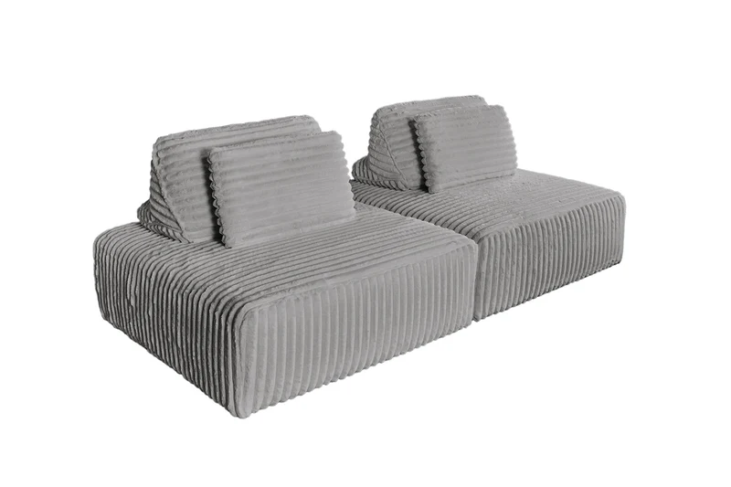 KAWOLA Modulsofa WIOLO SOFT 2 Module 2 Rückenkissen Weicher Breitcord grau