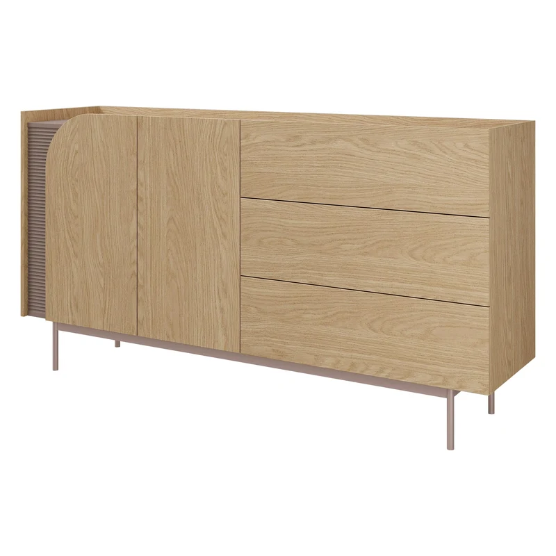 Carmen Kommode 172 cm mit 2 Türen und 3 Schubladen – Frühlingseiche / Toffee