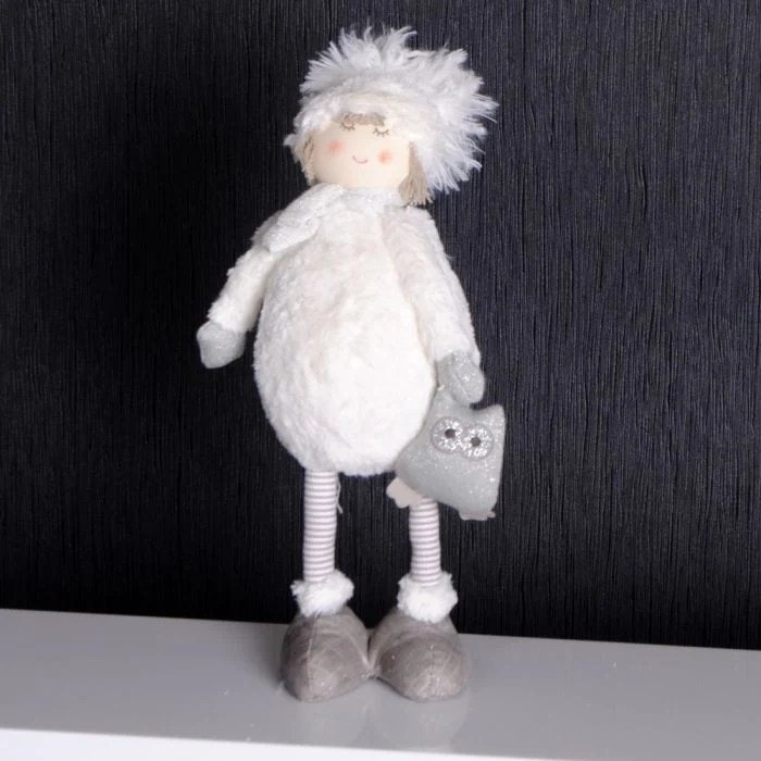 SIA Wintermädchen mit Eulentasche 44cm Weihnachten Figur