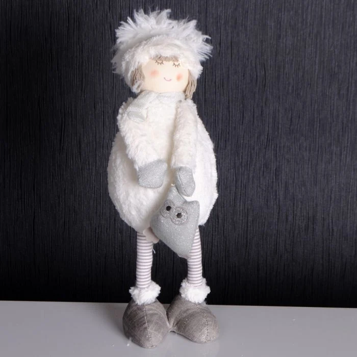 SIA Wintermädchen mit Eulentasche 44cm Weihnachten Figur