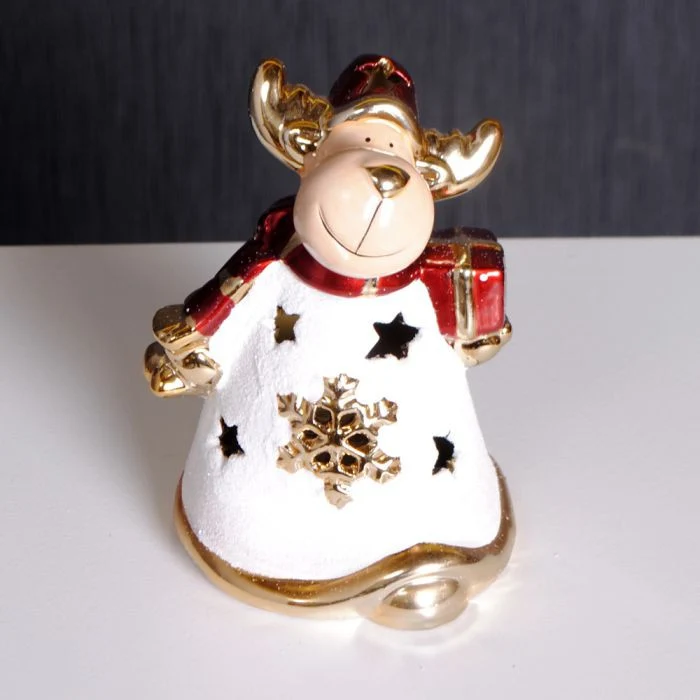 Edzard WEIHNACHTSELCH mit Paket 15cm Weihnachten Elch Dekoration
