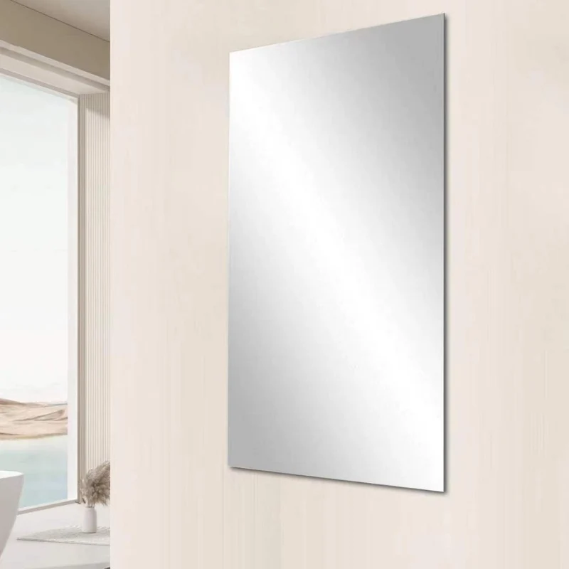 Puristischer Spiegel ENJA 70x50cm längs+quer ESG-Glas rahmenlos