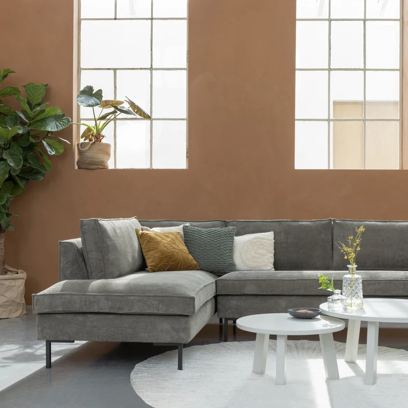 Arwin Ecksofa Ribstoff links olivgrün