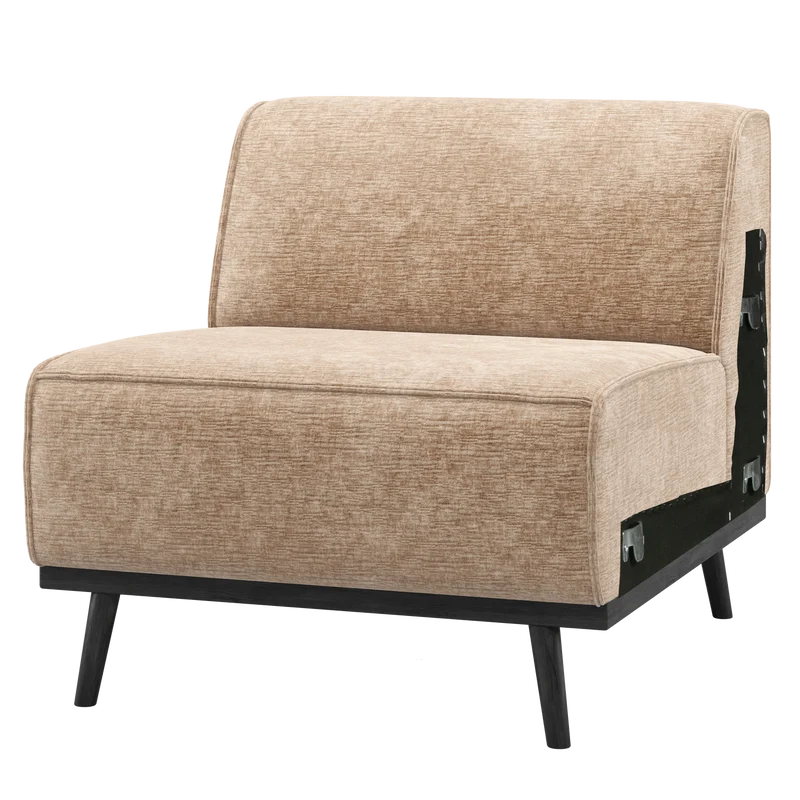 Statement 1-sitzer element chenille samt pfirsichrosa