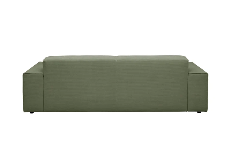 KAWOLA Sofa RANI 3-Sitzer Feincord olivgrün
