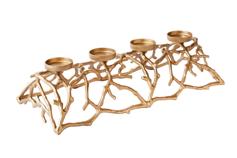 Stilvoller Kerzenständer CANDELA 60cm gold Aluminium