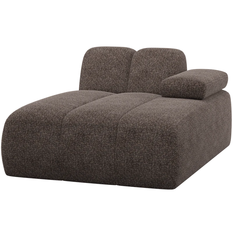 Mojo chaise longue element rechts wollig braun