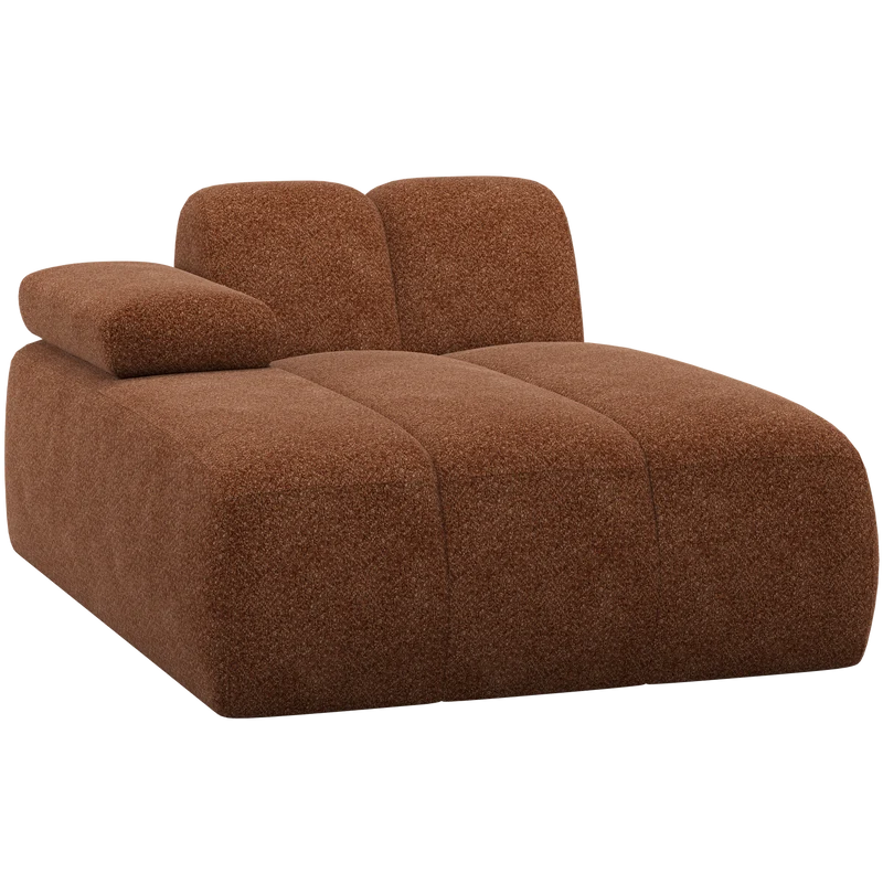 Mojo chaise longue element links wollig rostbraun