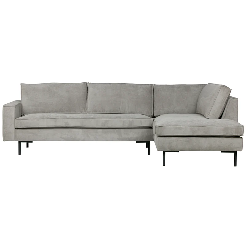 Arwin Ecksofa aus Rippstoff, rechts, grau-grün