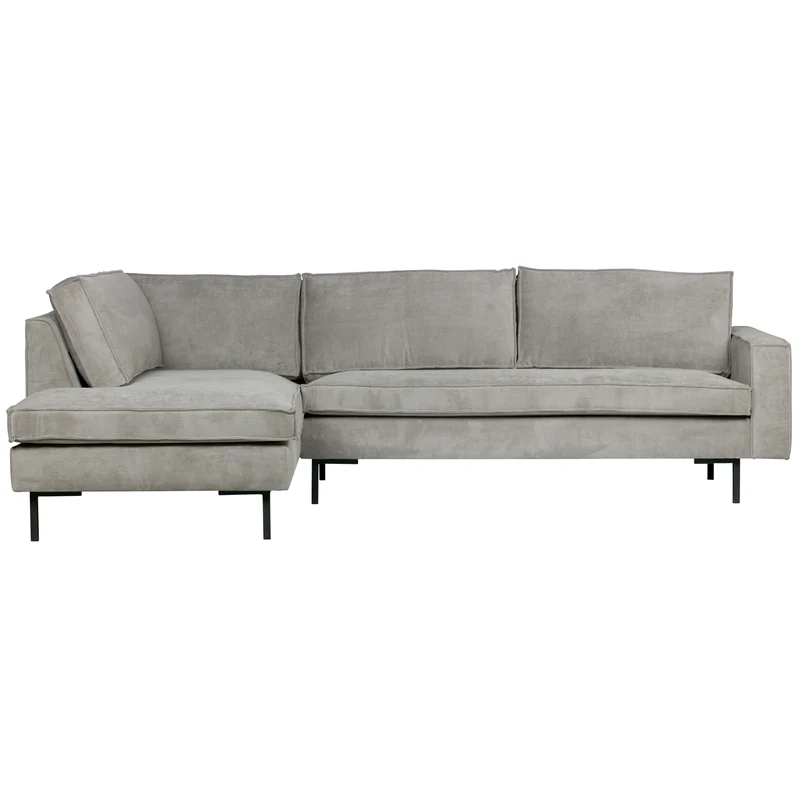 Arwin Ecksofa Ribstoff links grau grün