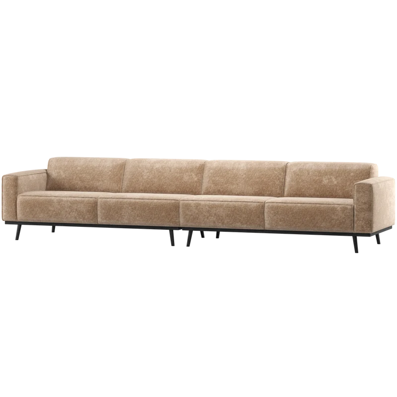 Statement XL 4-sitzer sofa 372 cm chenille samt pfirsichrosa