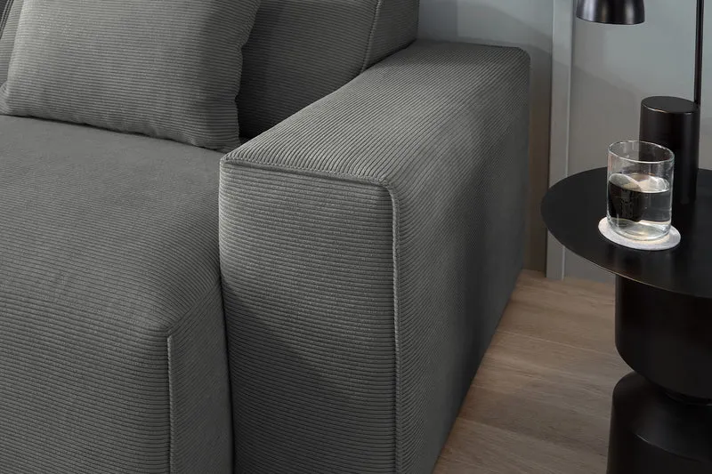 KAWOLA Sofa RANI 3-Sitzer Feincord anthrazit