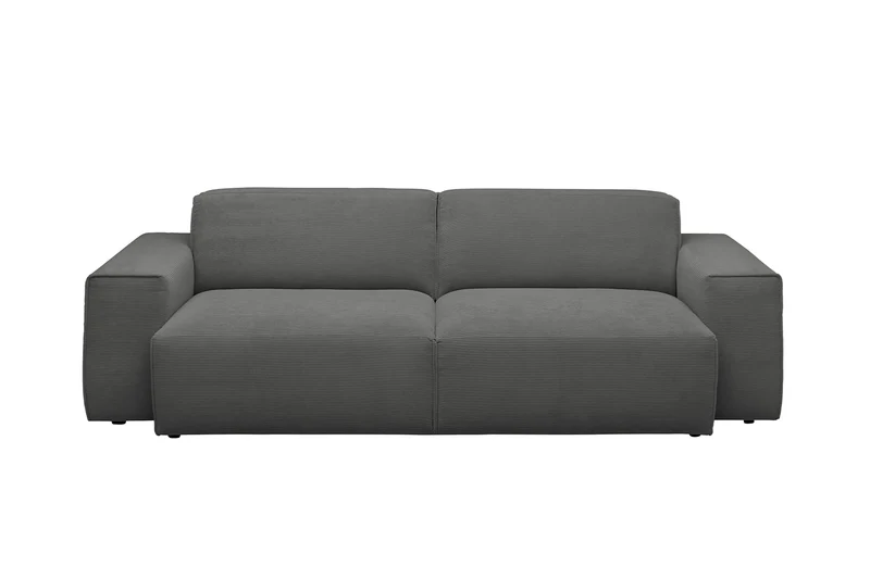 KAWOLA Sofa RANI 3-Sitzer Feincord anthrazit