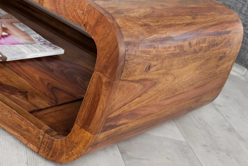 Puristischer Couchtisch MOHIT 100x50cm Palisander Massivholz