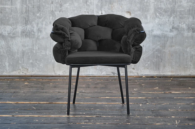 B-Ware KAWOLA Stuhl MONTY Designstuhl Velvet schwarz