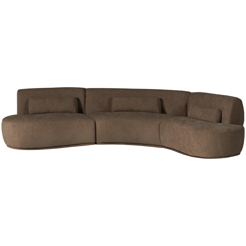 Batavier halbrundes Sofa 6-Sitzer Samt melange braun