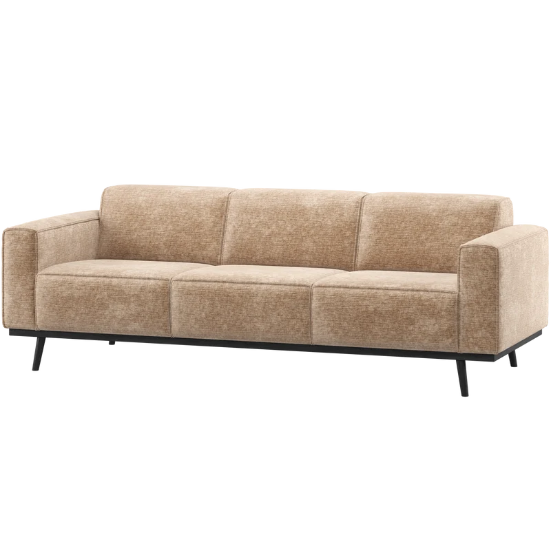 Statement 3-sitzer sofa 230 cm chenille samt pfirsichrosa