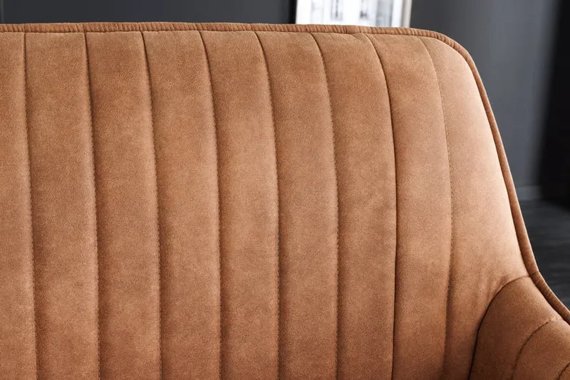 Elegante Sitzbank MILAN ca.160cm Mikrofaser vintage-braun Armlehnen