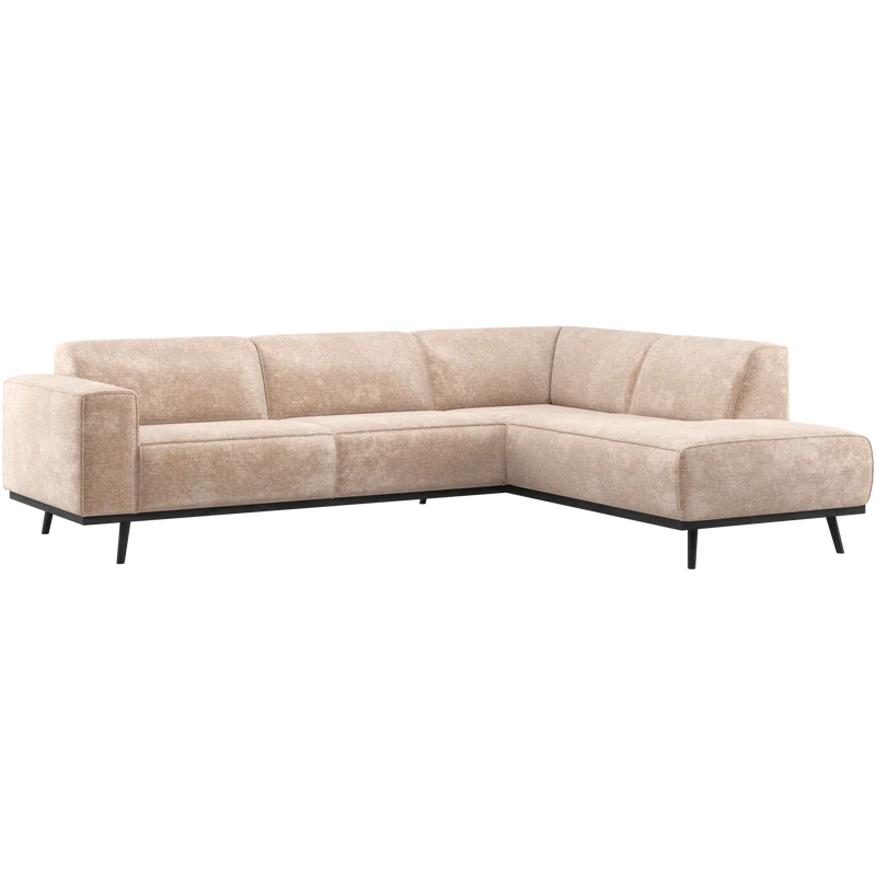 Statement ecksofa rechts chenille samt natur