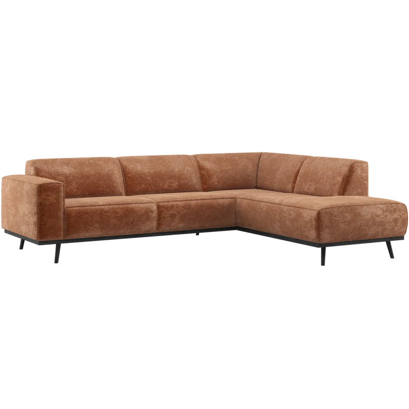 Statement ecksofa rechts chenille samt terra