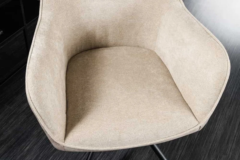 Eleganter Drehstuhl FLORENZ champagner Samt Strukturstoff