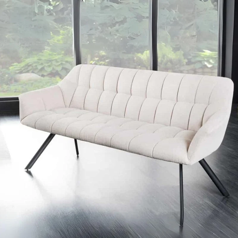 Moderne Sitzbank LYON 165cm mit Lehnen champagner beige