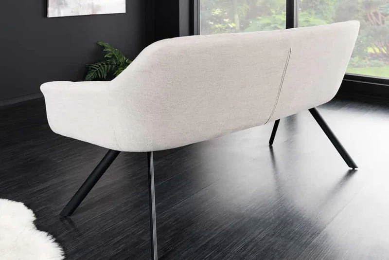 Moderne Sitzbank LYON 165cm mit Lehnen champagner beige
